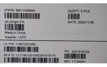 Lenovo 5M11H58594 MECH_ASM KB CCV 058FRA BKLT(PMX)FPRUKSR