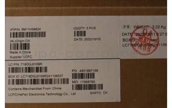 Lenovo 5M11H58824 C-Cover with keyboard, Spanish, Black, Fingerprint