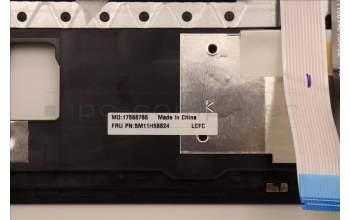 Lenovo 5M11H58824 C-Cover with keyboard, Spanish, Black, Fingerprint