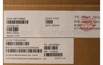 Lenovo 5M11H58845 MECH_ASM KBD CCvr NOR(PMX)FPR UK BK