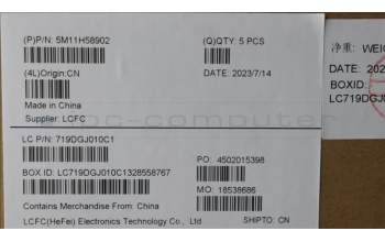 Lenovo 5M11H58902 MECH_ASM KBD CCvr BRL(PMX)FPR UK BK