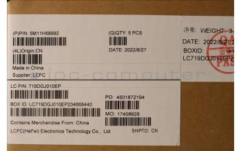 Lenovo 5M11H58992 MECH_ASM KBD CCvr TC BKL(PMX)US BK