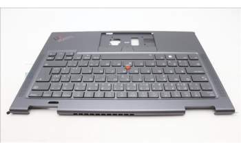 Lenovo 5M11H62235 C-Cover with keyboard, Czech Slovakian, Grey, Backlight, FingerPrint, UK
