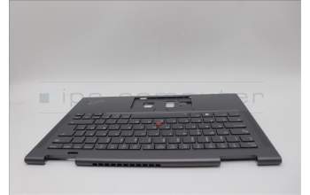 Lenovo 5M11H62239 C-Cover with keyboard, Danish, Grey, Backlight, Fingerprint, UK