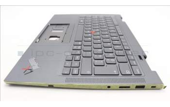 Lenovo 5M11H62404 C-Cover with keyboard, Estonian, Grey, Backlight, FingerPrint, WWAN, UK