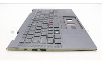 Lenovo 5M11H62404 C-Cover with keyboard, Estonian, Grey, Backlight, FingerPrint, WWAN, UK