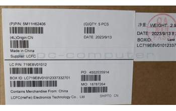 Lenovo 5M11H62406 MECH_ASM BL KB GY FPR WW EURO ENG CHY