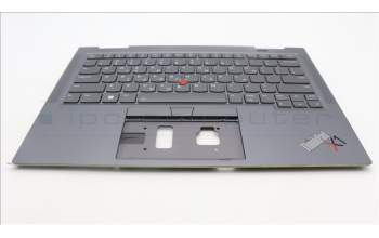 Lenovo 5M11H62424 C-Cover with keyboard,Greek,Grey,Backlight,Fingerprint,WWAN