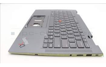 Lenovo 5M11H62424 C-Cover with keyboard,Greek,Grey,Backlight,Fingerprint,WWAN