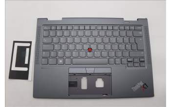 Lenovo 5M11H62457 C-Cover with keyboard, Norwegian, Grey, Backlight, FingerPrint, WWAN, UK