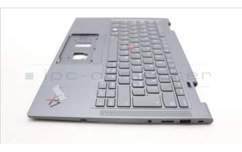 Lenovo 5M11H62462 C-Cover with keyboard, Nordic, Grey, Backlight, Fingerprint, WWAN, UK