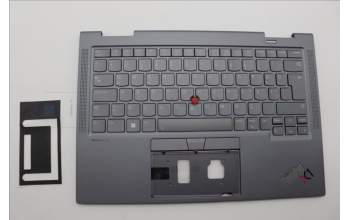 Lenovo 5M11H62504 C-Cover with keyboard, Turkish, Grey, Backlight, FingerPrint, WWAN, UK