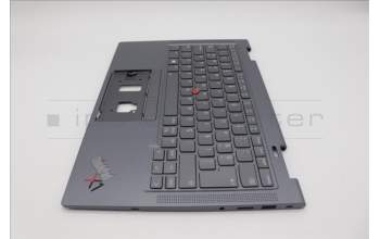 Lenovo 5M11H62504 C-Cover with keyboard, Turkish, Grey, Backlight, FingerPrint, WWAN, UK