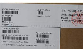 Lenovo 5M11H62514 MECH_ASM BL KB GY FPR WW UK SRX