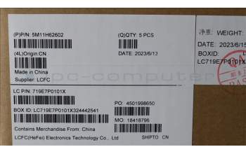 Lenovo 5M11H62602 C-Cover with keyboard, Czech Slovakian, Black, Backlight, Fingerprint, UK