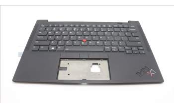 Lenovo 5M11H62618 C-Cover with keyboard, US English Euro, Black, Backlight, Fingerprint, US