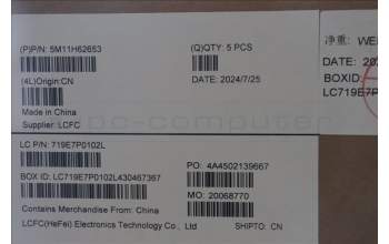 Lenovo 5M11H62653 C-Cover with keyboard, Italian, Black, Backlight, Fingerprint Reader, UK