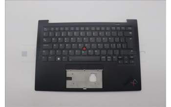 Lenovo 5M11H62706 C-Cover with keyboard, Switzerland, Black, Backlight, Fingerprint, UK