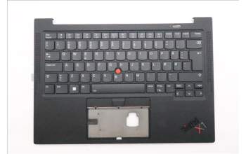 Lenovo 5M11H62761 C-Cover with keyboard, Danish, Black, Backlight, Fingerprint Reader, UK