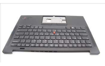 Lenovo 5M11H62773 C-Cover with keyboard, US English Euro, Black, Backlight, Fingerprint Reader, US