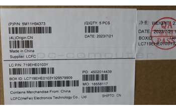 Lenovo 5M11H94373 C-Cover with keyboard, Czech Slovakian, Black, Backlight, UK