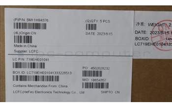 Lenovo 5M11H94376 C-Cover with keyboard, Danish, Black, Backlight, UK