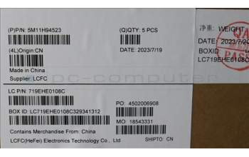 Lenovo 5M11H94523 MECH_ASM BL KB BK MG WW IND ENG LTN