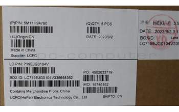 Lenovo 5M11H94760 MECH_ASM FRU KBD CCV DEN (LTN) UK BK