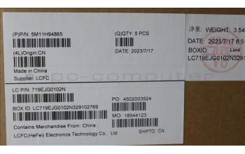 Lenovo 5M11H94865 MECH_ASM FRU KBD CCV DEN BL (LTN) UK BK