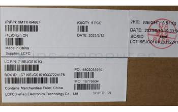 Lenovo 5M11H94867 MECH_ASM FRU KBD CCV SPA BL (CHY) UK BK