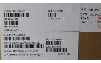 Lenovo 5M11H94886 MECH_ASM FRU KBD CCV ITA BL (LTN) UK BK