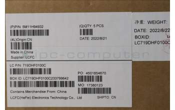 Lenovo 5M11H94932 MECH_ASM GP KBDBZL,FRA,WL,BK/GY,CHY