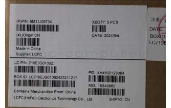 Lenovo 5M11J05734 MECH_ASM FRU KBD CCV UK BL (PMX) UK BK