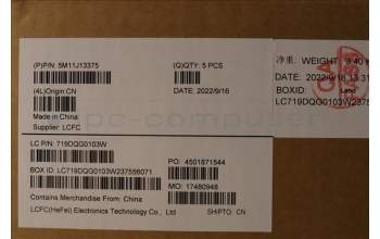 Lenovo 5M11J13375 MECH_ASM KBD BZL,WL,FPR,BK,CHY,TUR