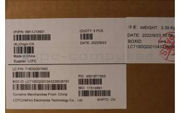 Lenovo 5M11J13401 MECH_ASM KBD BZL,WW,FPR,BK,CHY,HBW