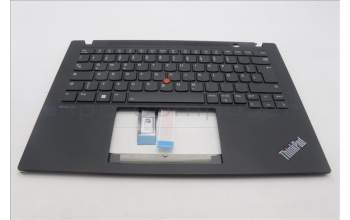 Lenovo 5M11L59335 C-Cover with keyboard, German, Black, Backlight, UK
