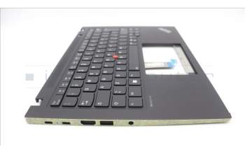 Lenovo 5M11L59357 C-Cover with keyboard, Italian, Black, Backlight, UK