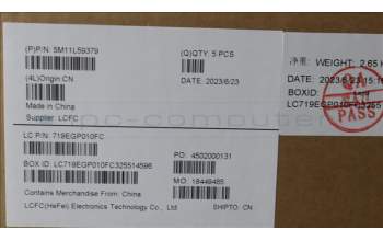 Lenovo 5M11L59379 C-Cover with keyboard, Nordic, Black, Backlight, UK