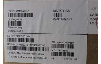 Lenovo 5M11L59457 C-Cover with keyboard, Danish, Black, Backlight, WWAN, UK