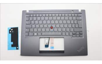 Lenovo 5M11L59590 C-Cover with keyboard, Czech Slovakian, Grey, Backlight, UK