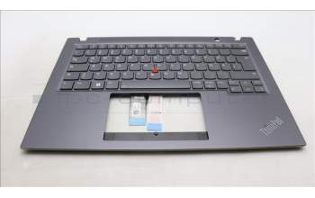 Lenovo 5M11L59604 C-Cover with keyboard, German, Grey, Backlight, UK