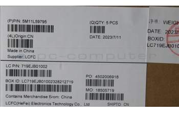 Lenovo 5M11L59795 MECH_ASM FRU KB CCV ENG US BL (CHY) BK