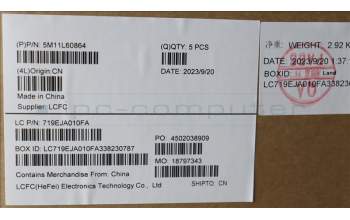 Lenovo 5M11L60864 MECH_ASM FRU KB CCV GRE US BL (SRX) BK