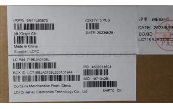 Lenovo 5M11L60870 MECH_ASM FRU KB CCV HBW US BL (CHY) BK