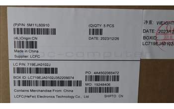 Lenovo 5M11L60910 MECH_ASM FRU KB CCV TUR UK BL (CHY) BK