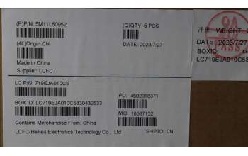 Lenovo 5M11L60952 MECH_ASM FRU KB CCV LA SPA UK BL (SRX)BK