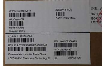 Lenovo 5M11L60971 MECH_ASM FRU KB CCV ENG US (LTN) AG