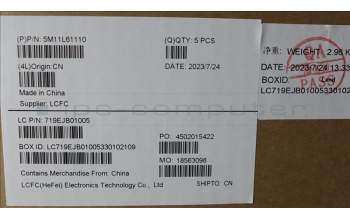 Lenovo 5M11L61110 MECH_ASM FRU KB CCV ENG US BL (CHY) AG