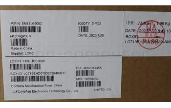 Lenovo 5M11L64082 C-Cover with keyboard, Belgian, Black, Backlight, UK