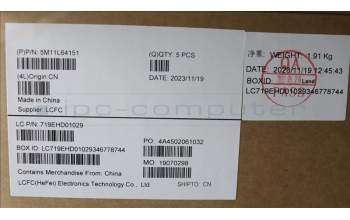 Lenovo 5M11L64151 C-Cover with keyboard, Portuguese, Black, Backlight, UK